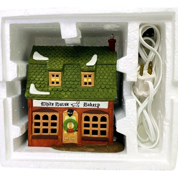 Dept 56 White Horse Bakery Dickens Village VTG 1988 Heritage Collection Cord Box - Picture 3 of 15